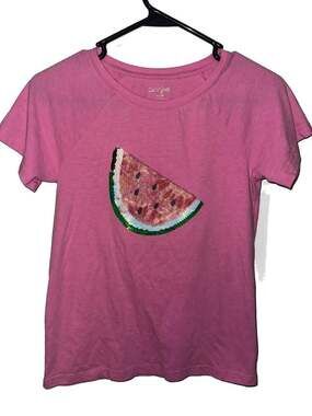 Cat & Jack Girls Pink Watermelon Sequin Graphic T-Shirt
